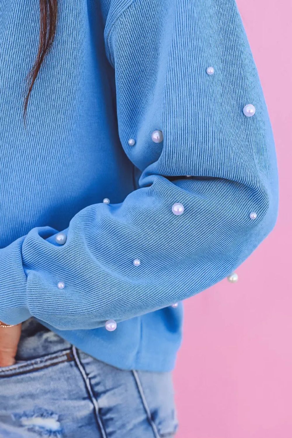 Preorder Pearl Detail Long Sleeve Sweatshirt