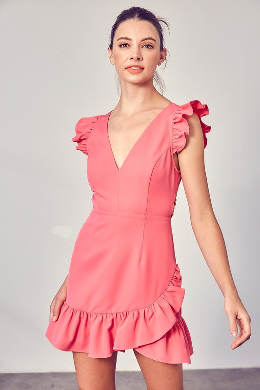 Salsa with Me Open Back Ruffle Dress