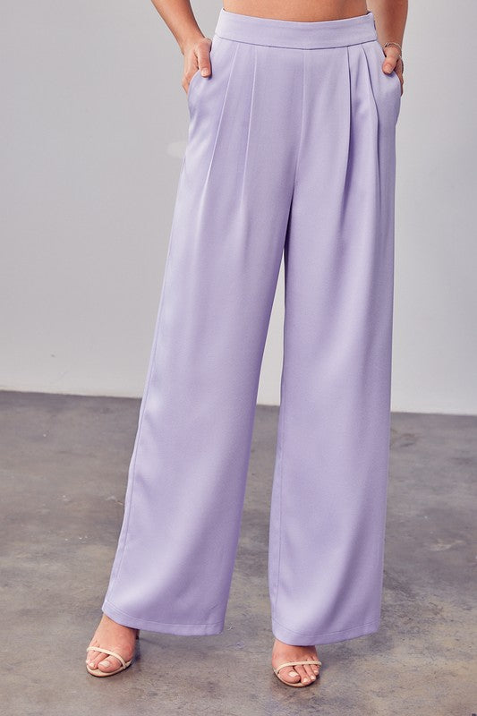 PURPLE PLEASE WIDE LEG PANTS