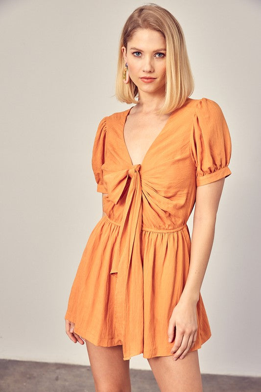 Tie Front Clear As Day Romper