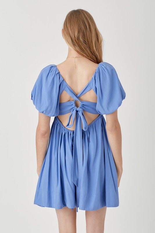 CHRISTY PLEATED  CRISS CROSS BACK STRAP DRESS