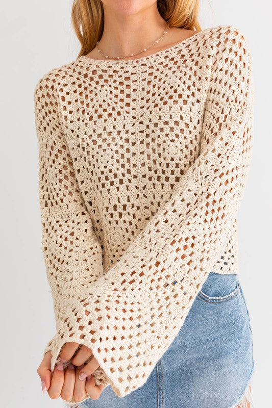 Lisa Long Sleeve Crochet Top