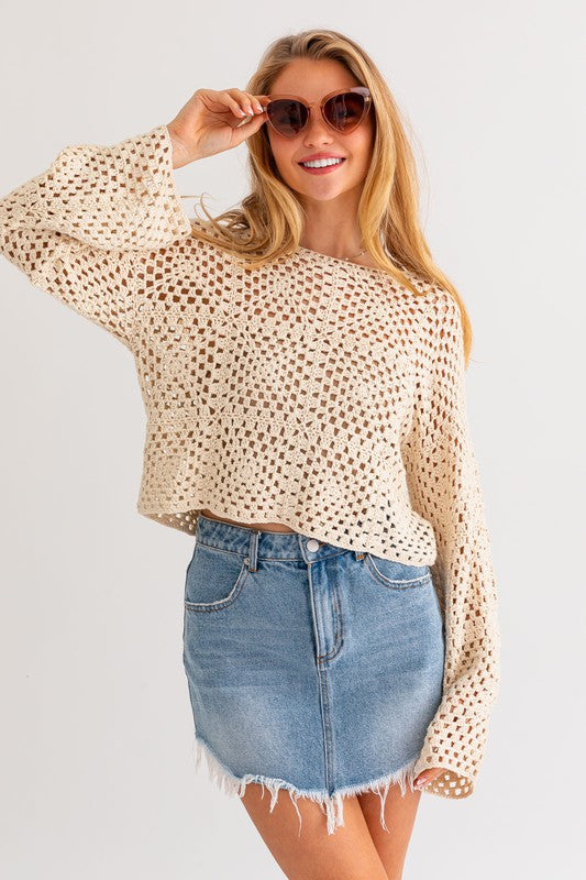 Lisa Long Sleeve Crochet Top