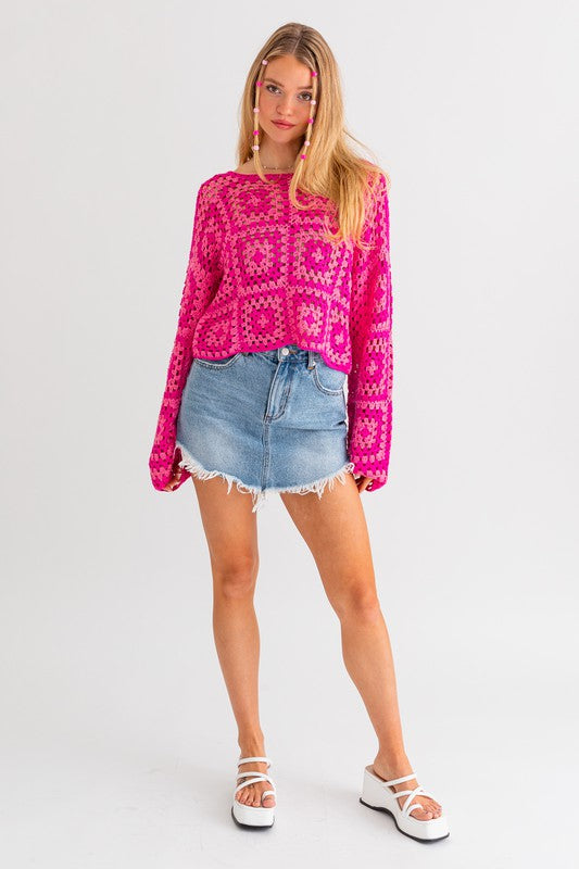 Lisa Long Sleeve Crochet Top