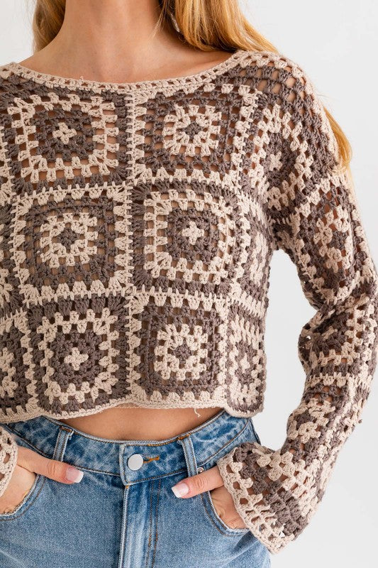 Lisa Long Sleeve Crochet Top