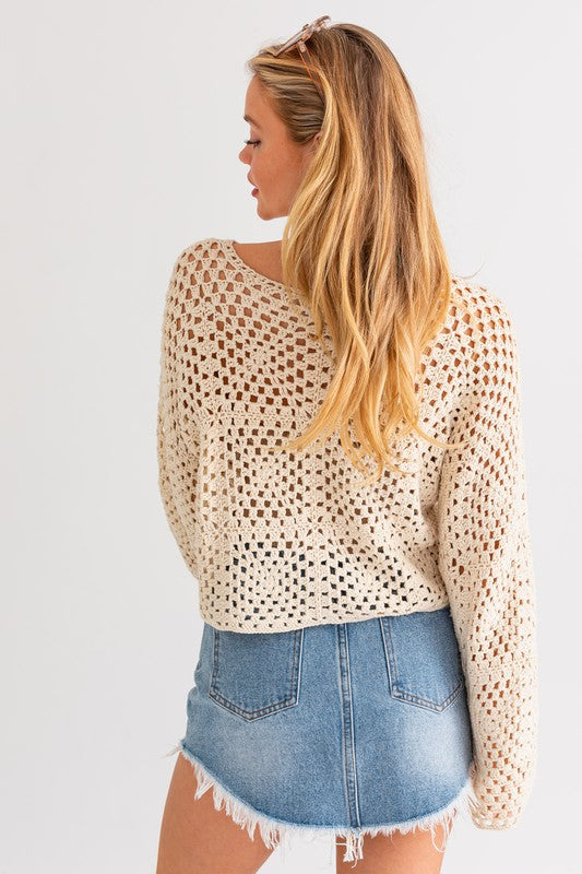 Lisa Long Sleeve Crochet Top