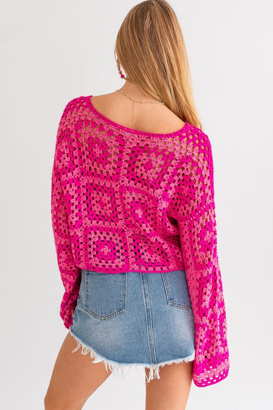 Lisa Long Sleeve Crochet Top