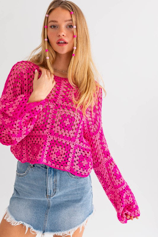 Lisa Long Sleeve Crochet Top