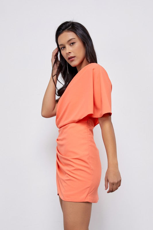 Cameron One Shoulder Wrap Dress