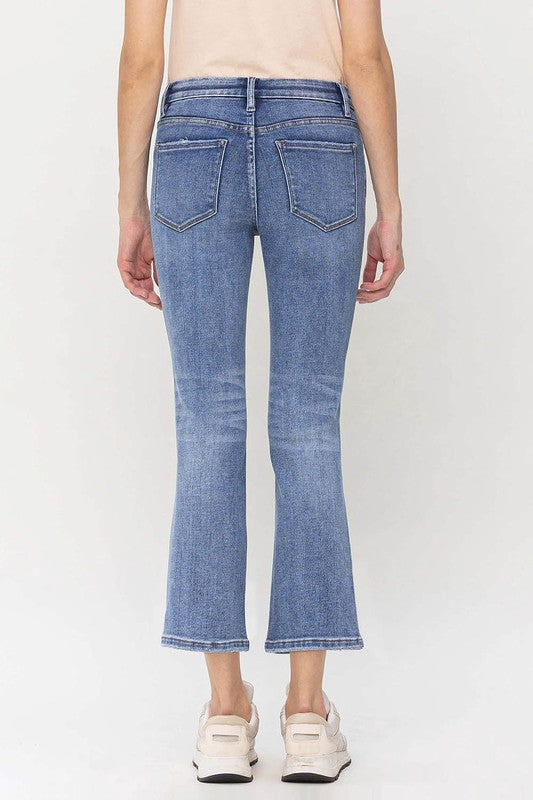 Mid Rise Kick Flare Jeans