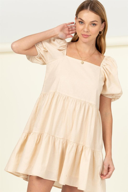 SHORT SLEEVE TIERED SUNDRESS