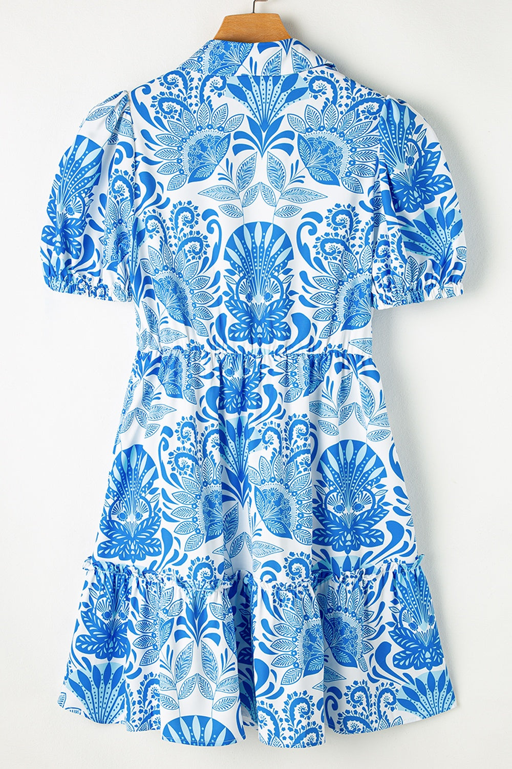 Preorder Tiered Printed Short Sleeve Mini Dress