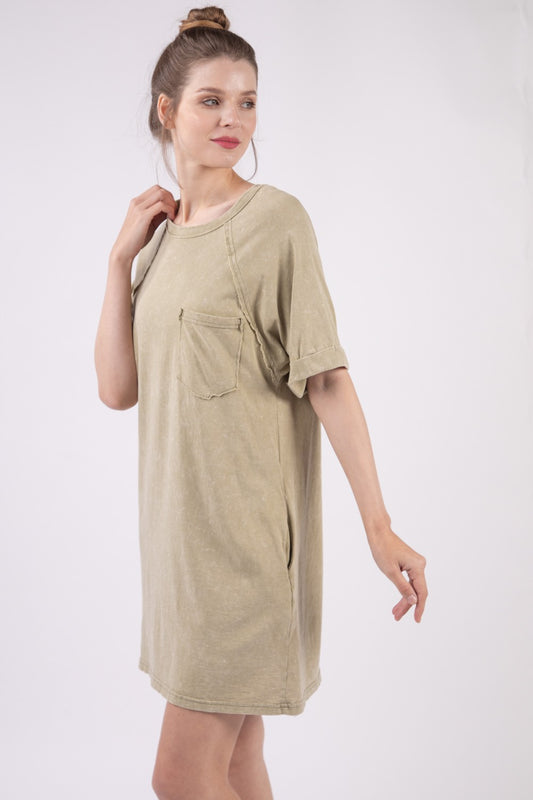 Round Neck Mini Tee Dress