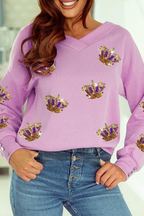 Sequin Crown Sweatshirt