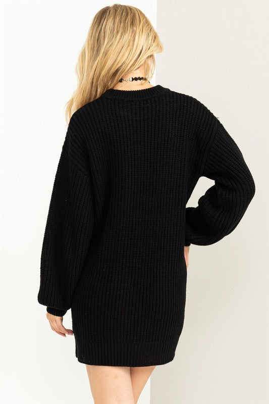 Carley Cable-Knit Ribbed Mini Sweater Dress