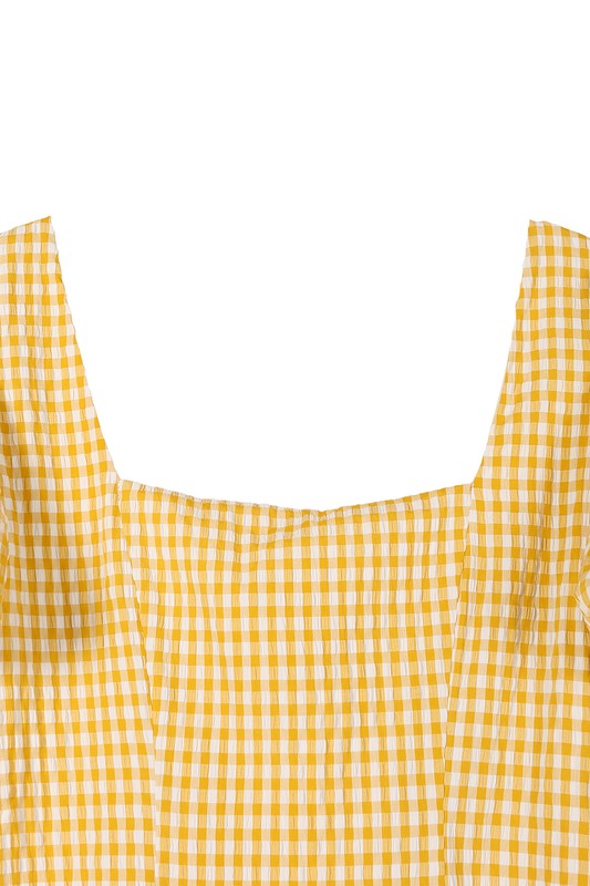 Walk in the park cross back strap dress - gingham