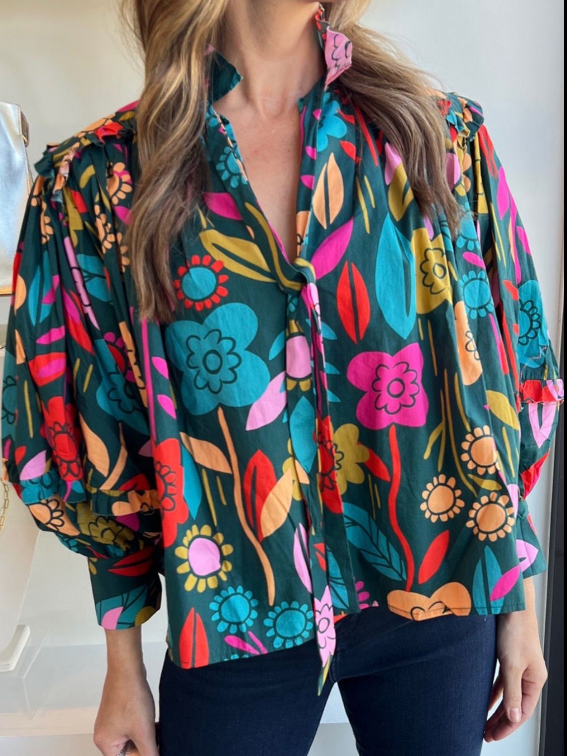 Preorder Printed Lantern Sleeve Blouse