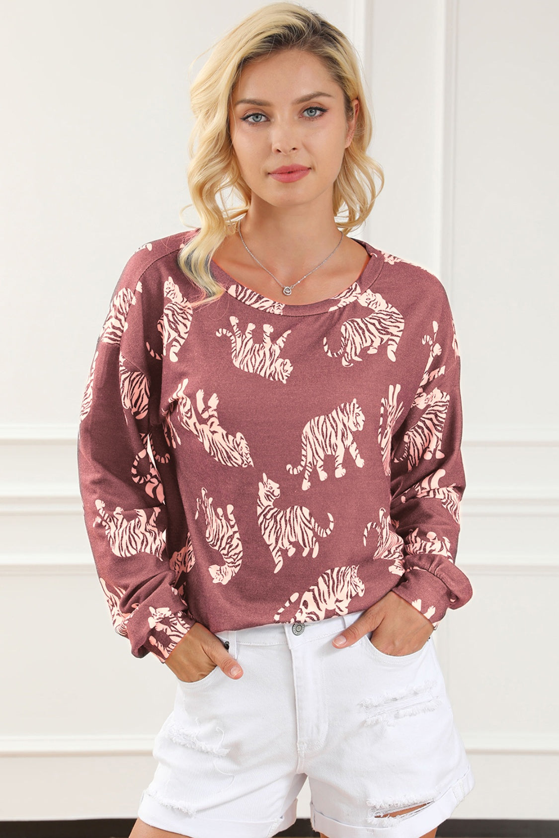 Preorder Animal Print Round Neck Sweatshirt