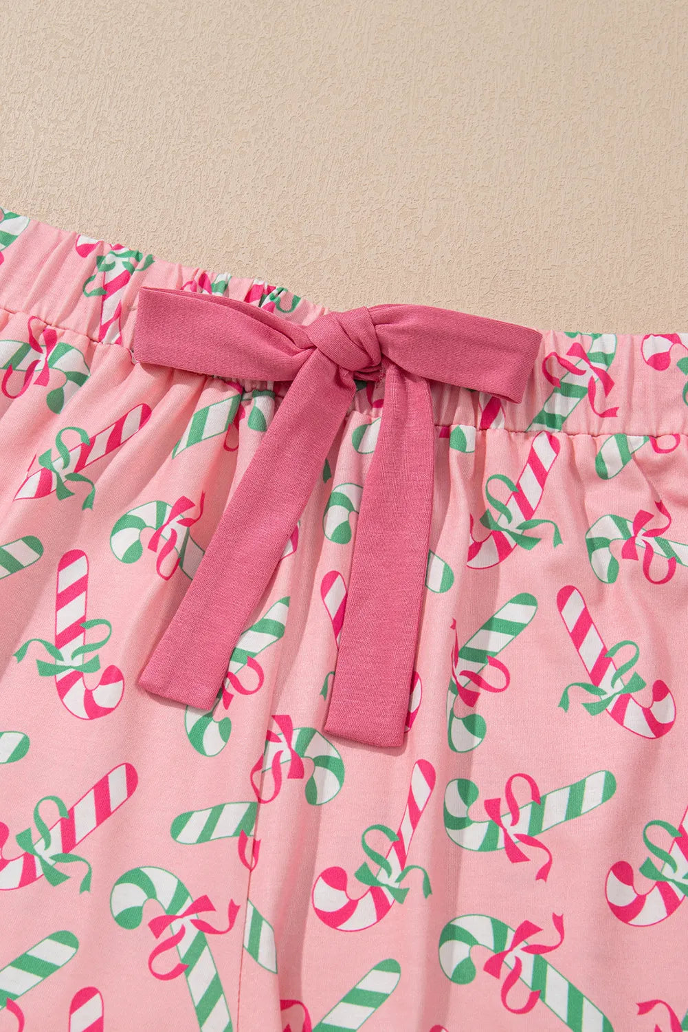 Preorder Candy Cane Collared Neck Top and Shorts Lounge Set