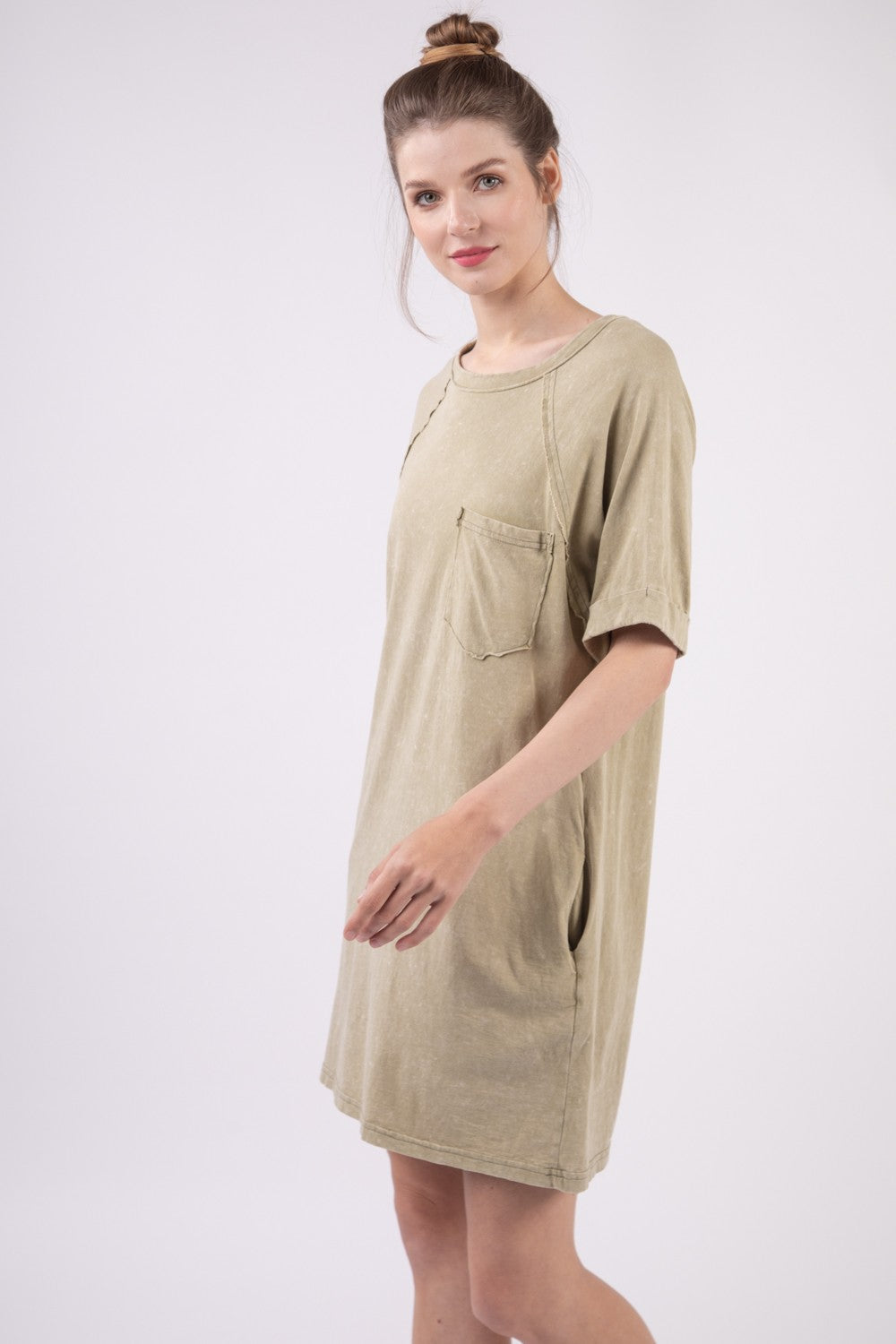 Round Neck Mini Tee Dress