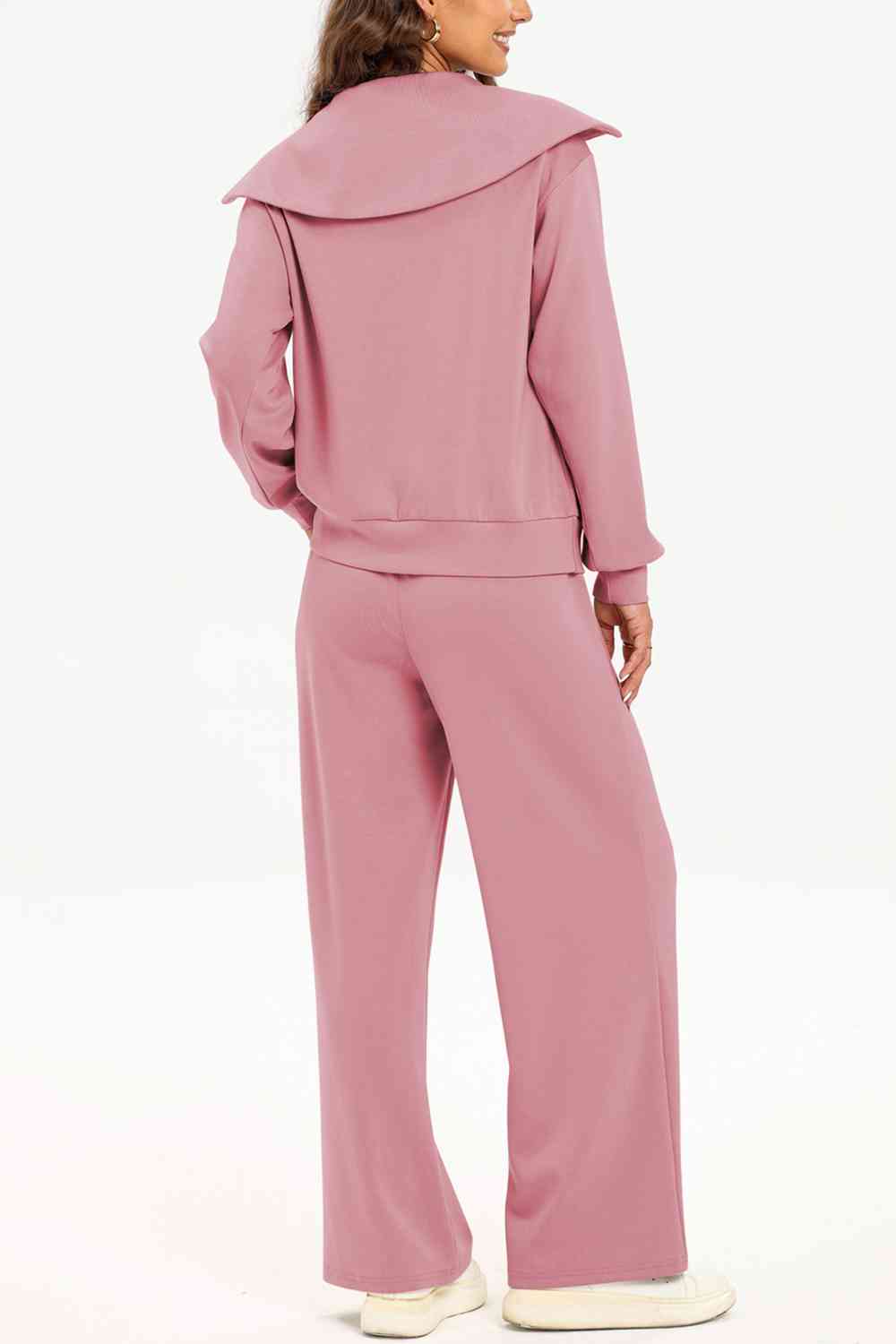 PREORDER Half Zip Collared Neck Sweatshirt and Pants Set