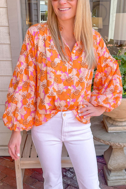 Julie PREORDER Printed Balloon Sleeve Top