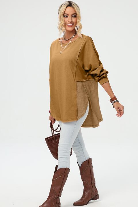 Preorder Curved Hem Dolman Sleeve Top