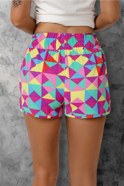 Preorder Color Block Elastic Waist Shorts