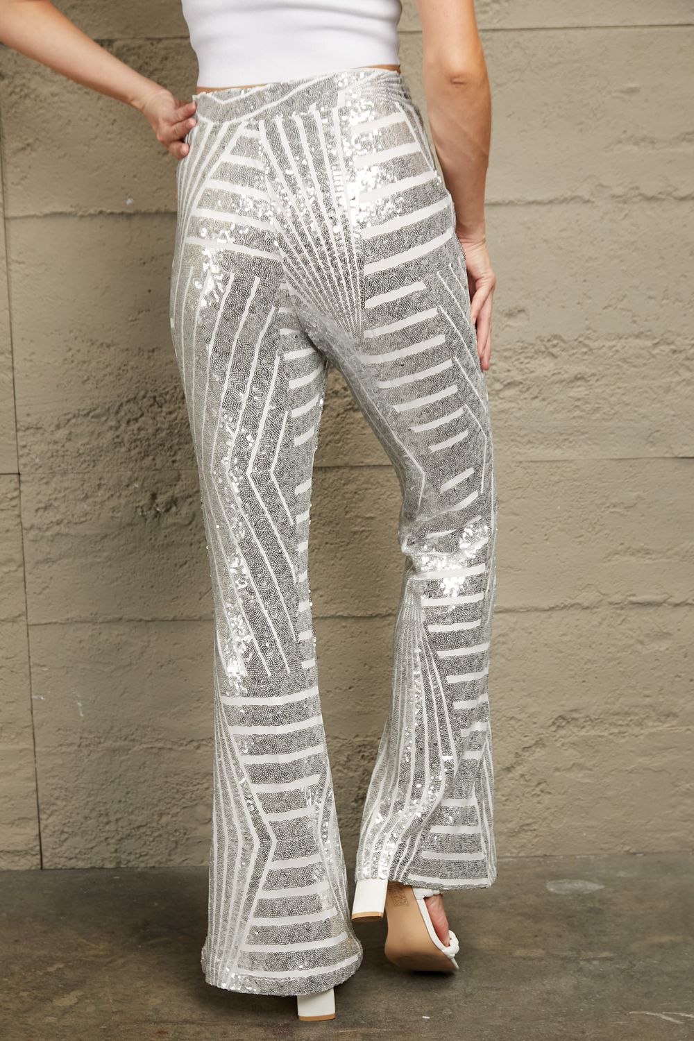 Preorder Sequin High Waist Flared Pants