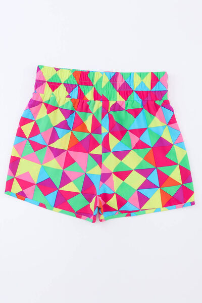 Preorder Color Block Elastic Waist Shorts