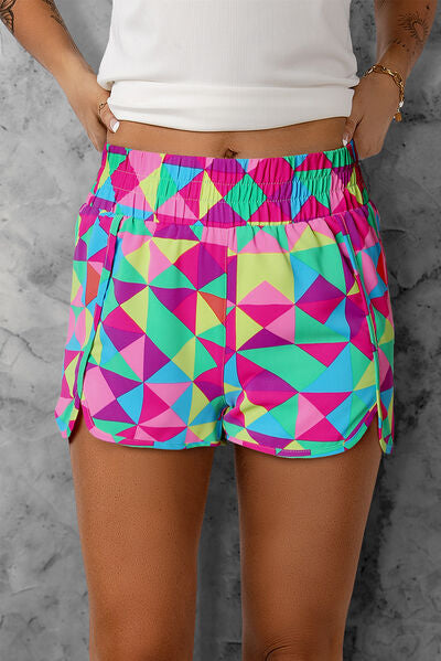 Preorder Color Block Elastic Waist Shorts