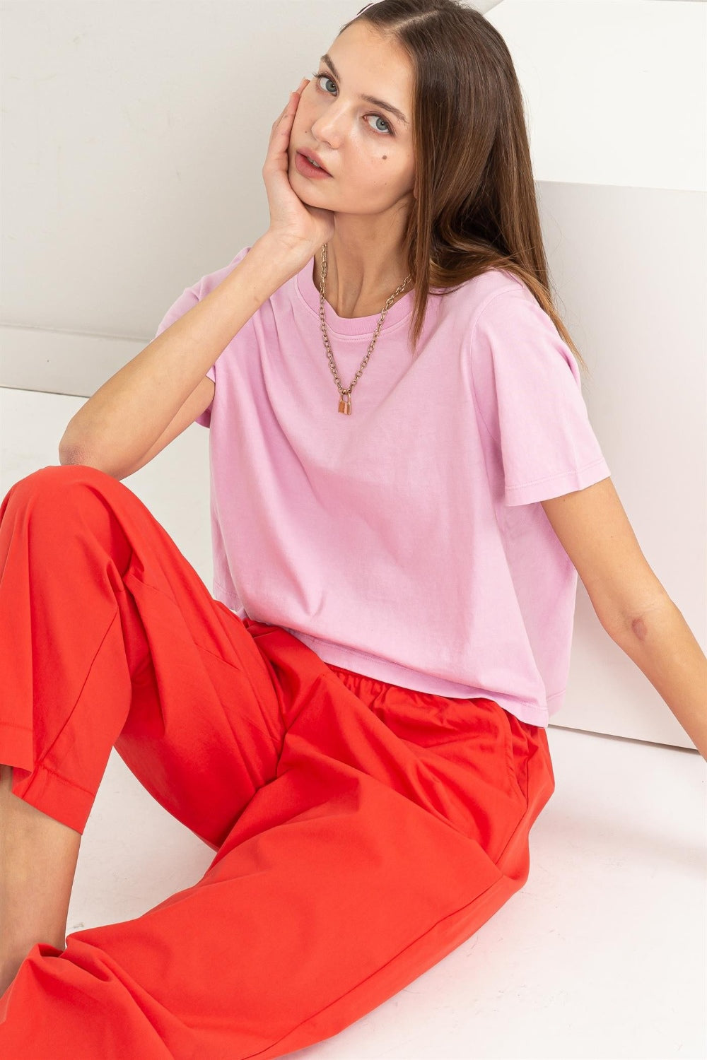 Round Neck Cropped T-Shirt