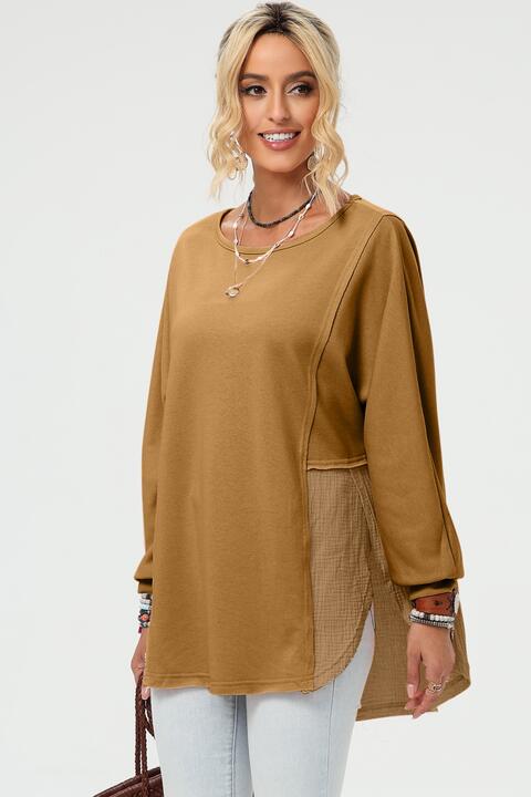 Preorder Curved Hem Dolman Sleeve Top