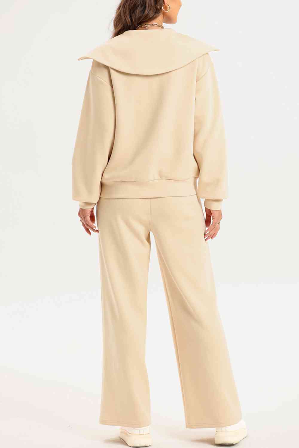 PREORDER Half Zip Collared Neck Sweatshirt and Pants Set