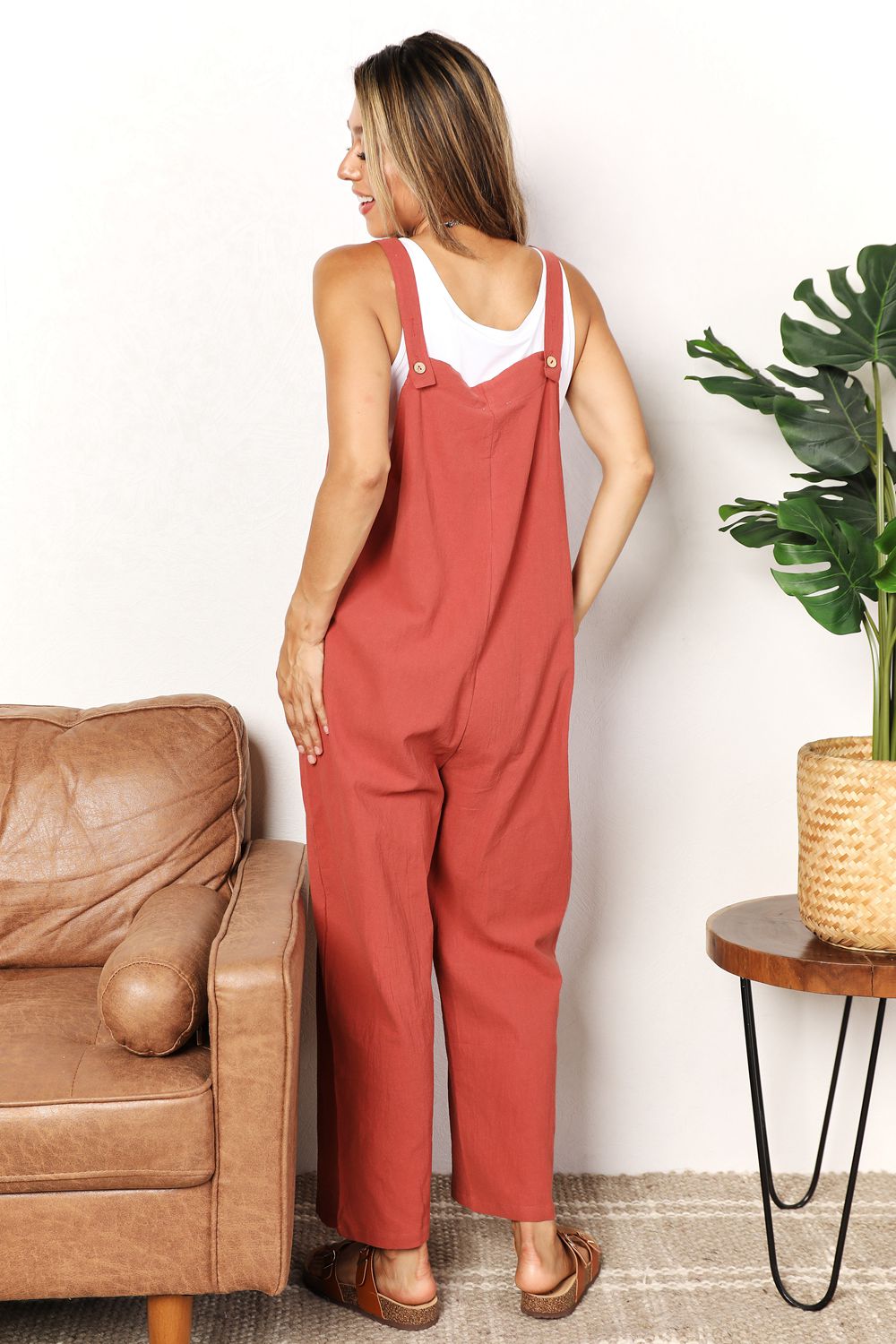 Miranda Wide Leg Overalls with Front Pockets