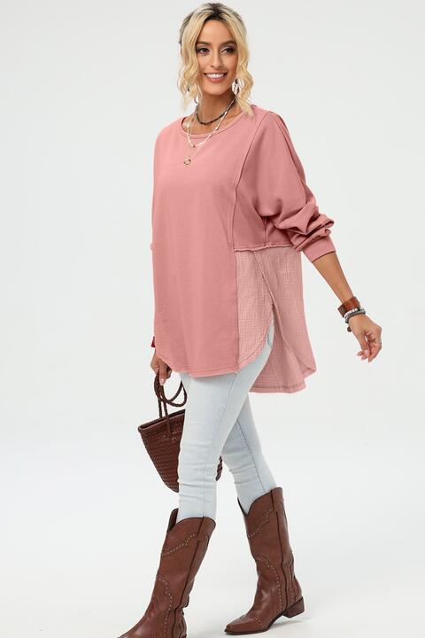 Preorder Curved Hem Dolman Sleeve Top